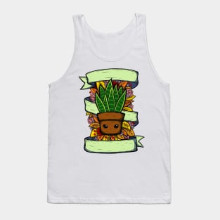 Cute Snake Plant Illustration Tank Top